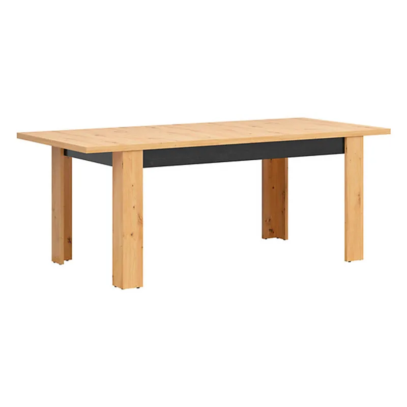 Table à manger extensible 4 à 6 places Glenn Bois et Noir