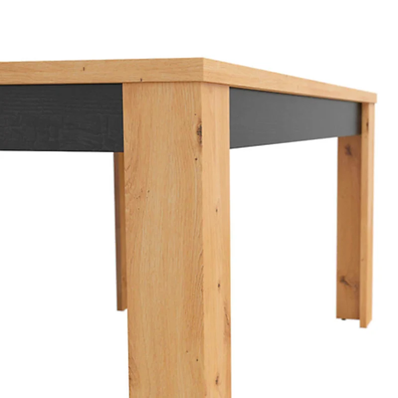 Table à manger extensible 4 à 6 places Glenn Bois et Noir