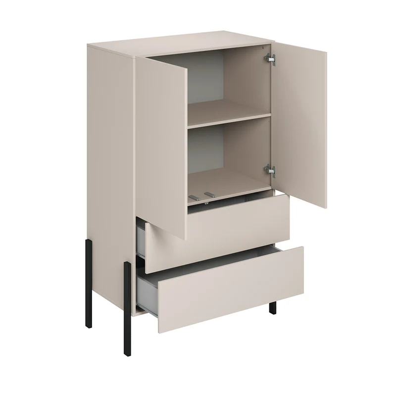 Armoire 2 portes 2 tiroirs Bérénice Cachemire