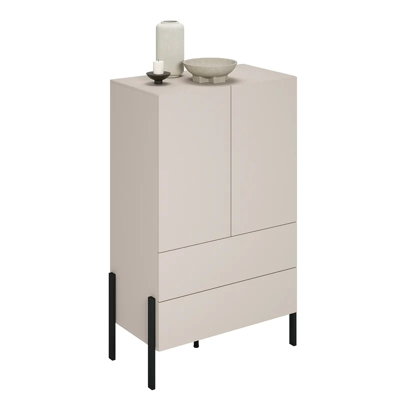 Armoire 2 portes 2 tiroirs Bérénice Cachemire