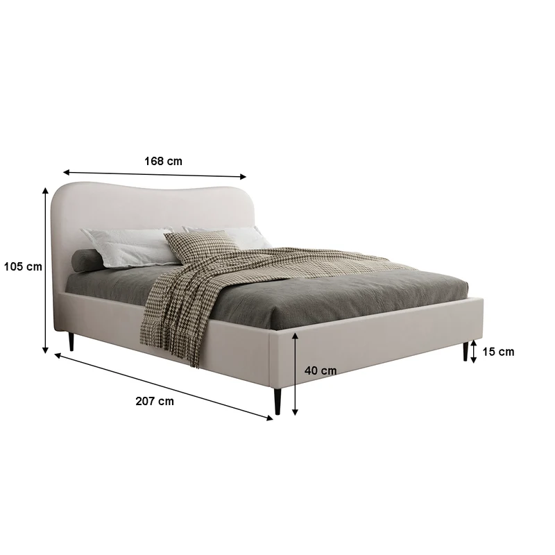 Lit coffre 160x200 sommier inclus Gemma Blanc cassé