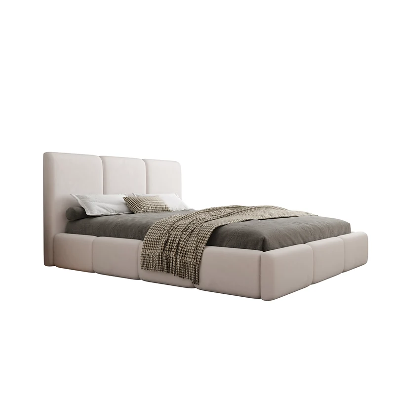 Lit coffre 160x200 sommier inclus Alto Blanc cassé