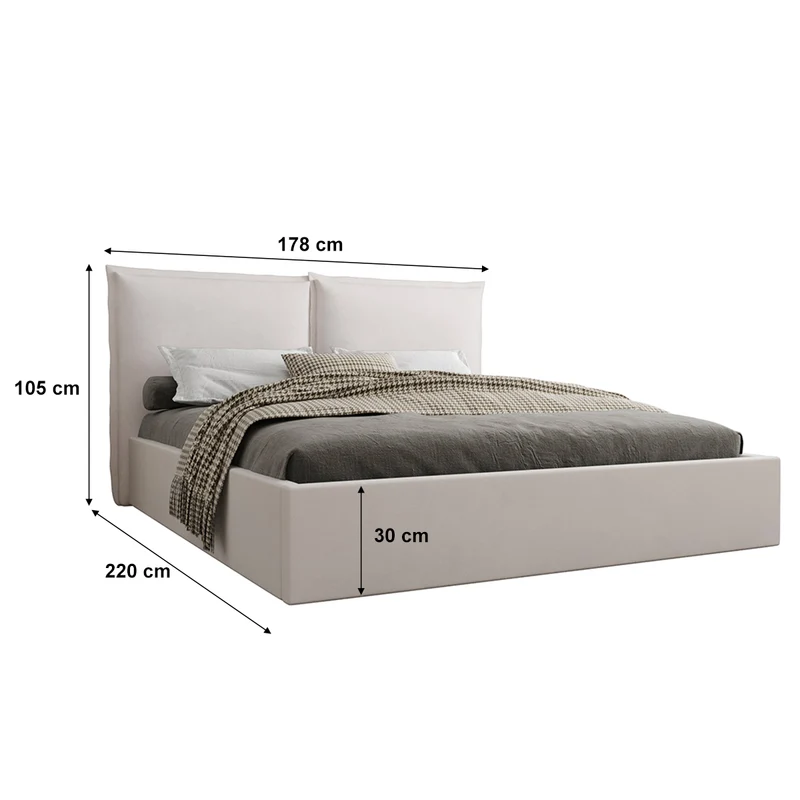 Lit coffre 160x200 sommier inclus Sandro Blanc cassé