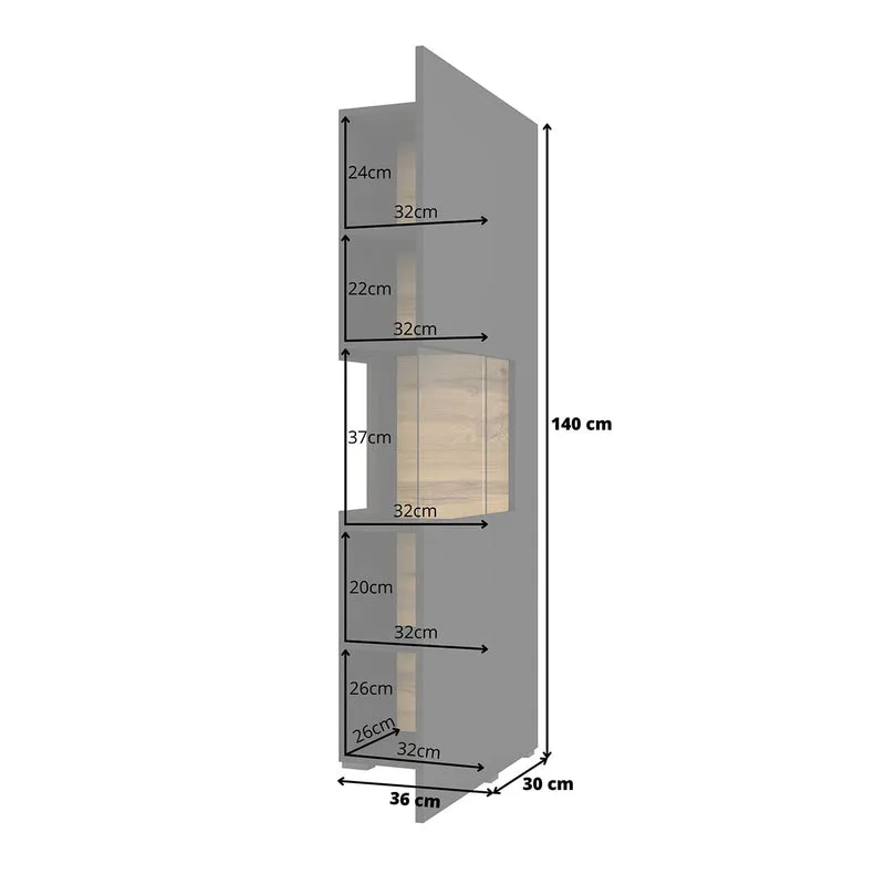 Vitrine 1 porte Glora Noir et Bois