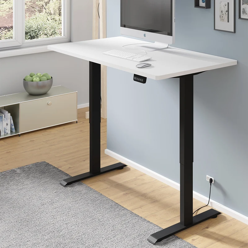 Bureau électrique 140 cm Ergo Blanc et Noir