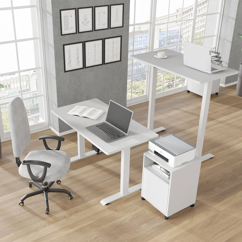 Bureau électrique 120 cm Ergo Blanc