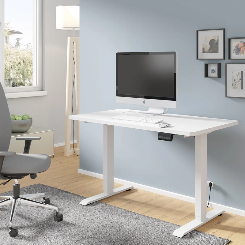 Bureau électrique 120 cm Ergo Blanc