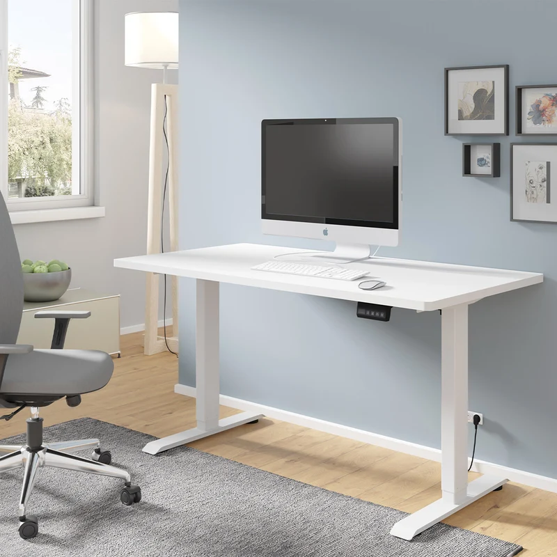 Bureau électrique 140 cm Ergo Blanc