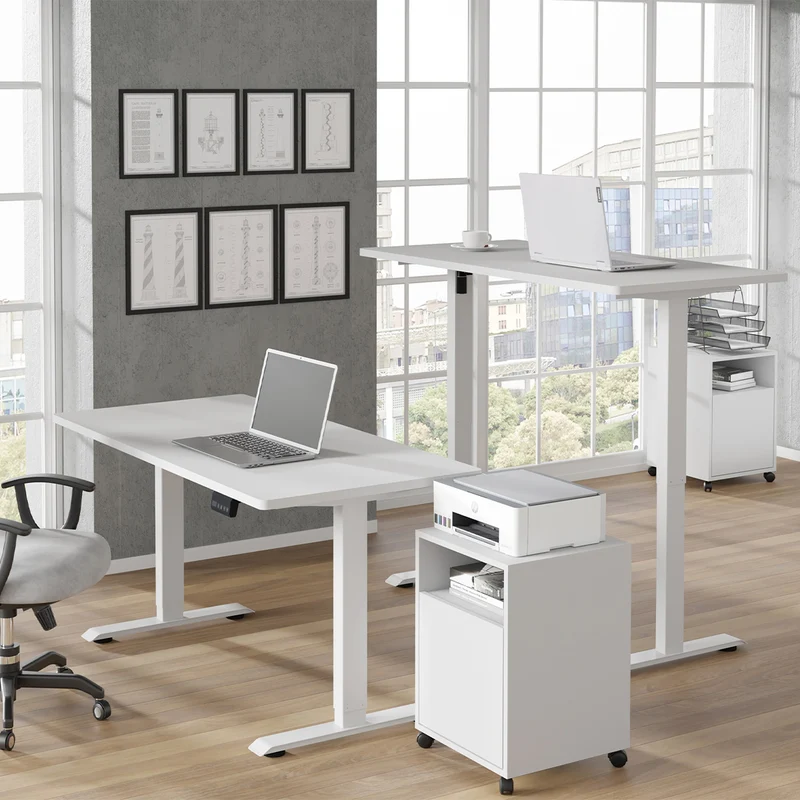 Bureau électrique 140 cm Ergo Blanc