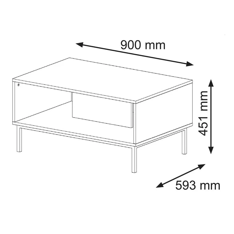 Table basse 90 cm Philaé Blanc
