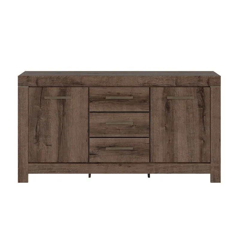 Buffet 2 portes 3 tiroirs Adam Bois foncé