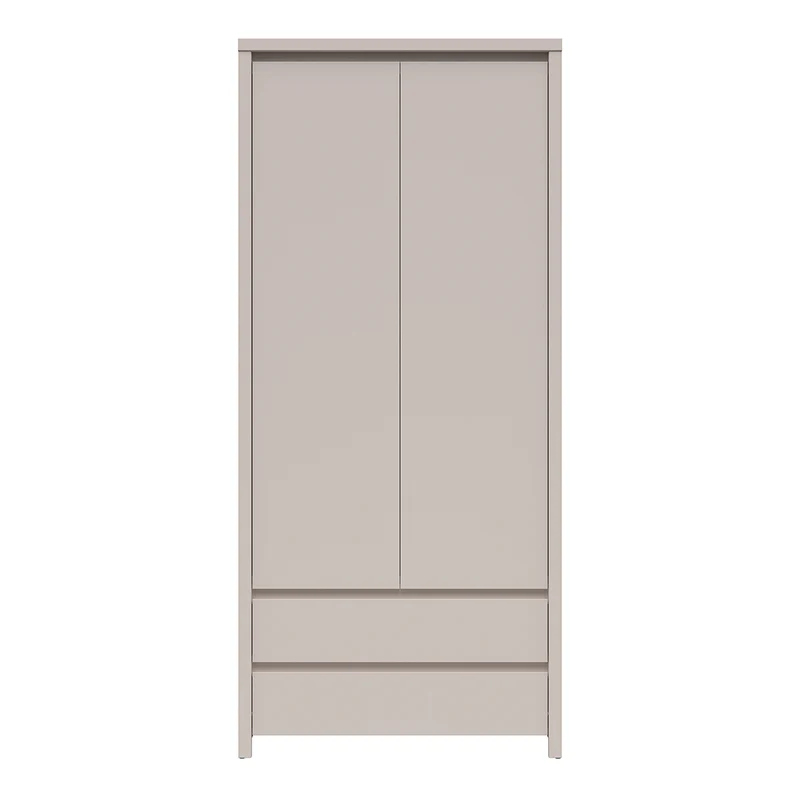 Armoire 2 portes 2 tiroirs Soren Cachemire