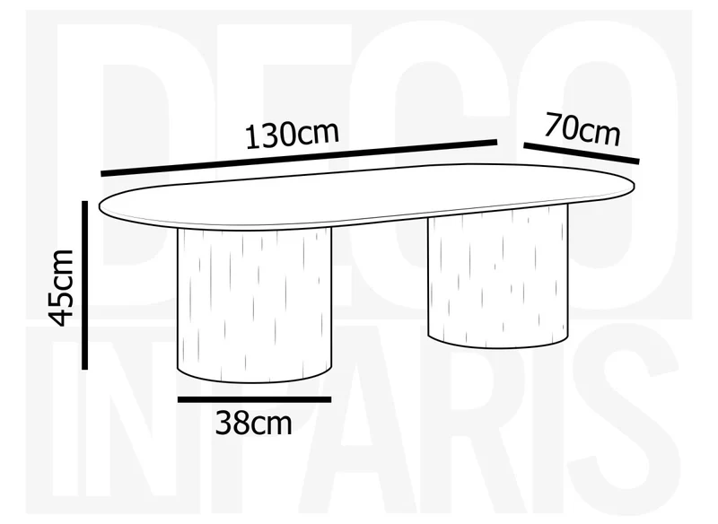 Table basse ovale en marbre composite beige DHARA