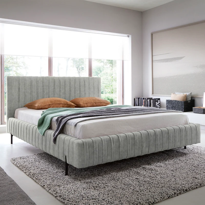 Lit coffre 180x200 sommier inclus Ori Gris
