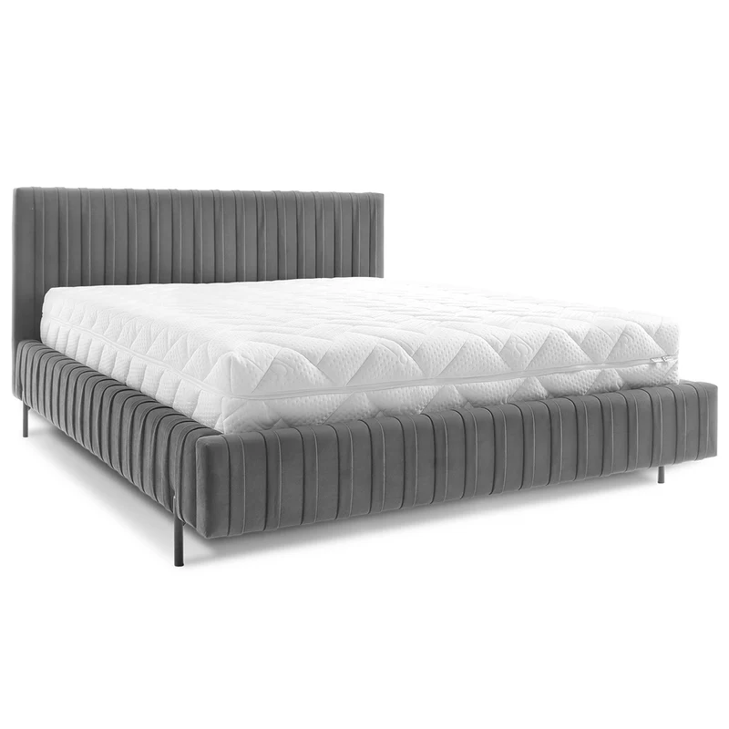 Lit coffre 180x200 sommier inclus Ori Gris foncé