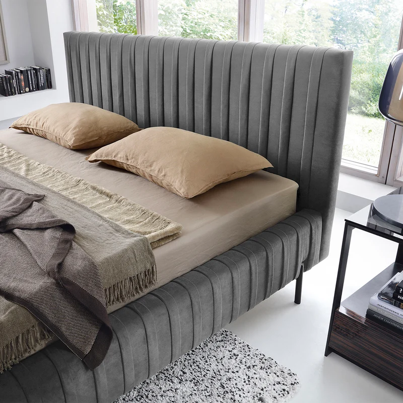 Lit coffre 180x200 sommier inclus Ori Gris foncé