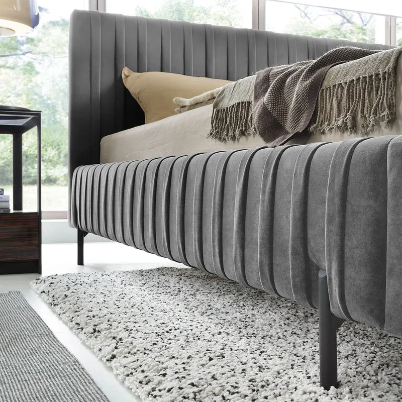Lit coffre 160x200 sommier inclus Ori Gris foncé