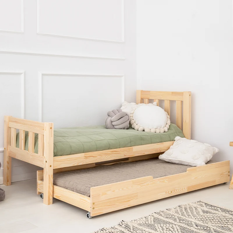 Lit 90x190 sommier et tiroir inclus Adeline Bois