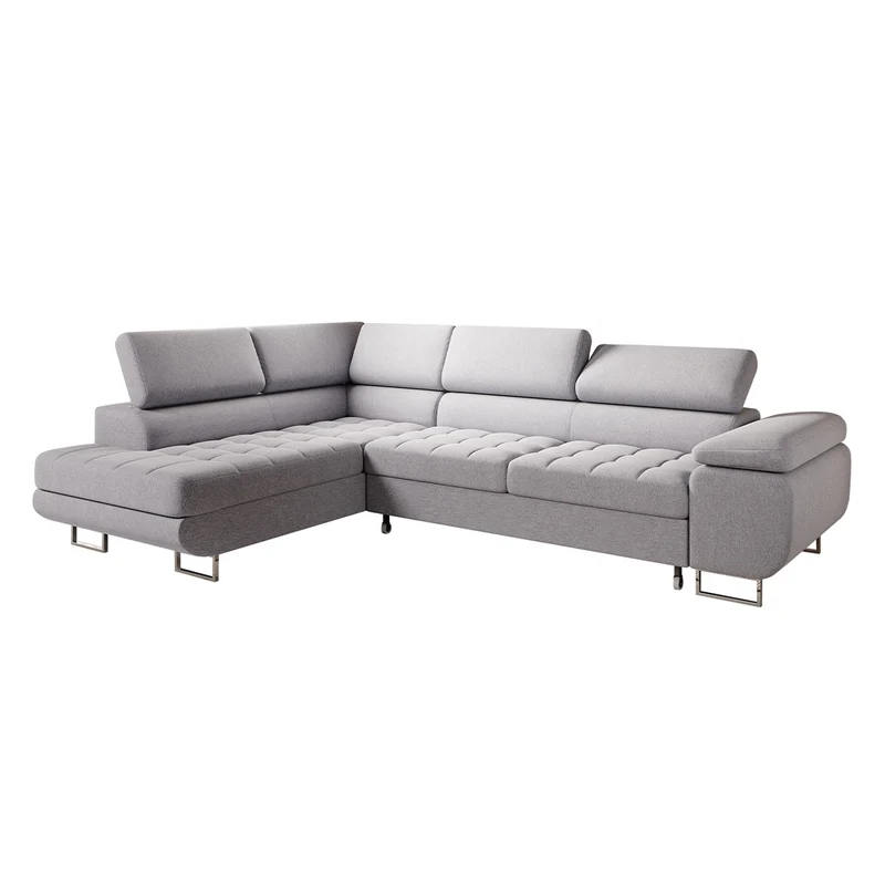 Canapé d'angle convertible gauche 4 places Eden Gris