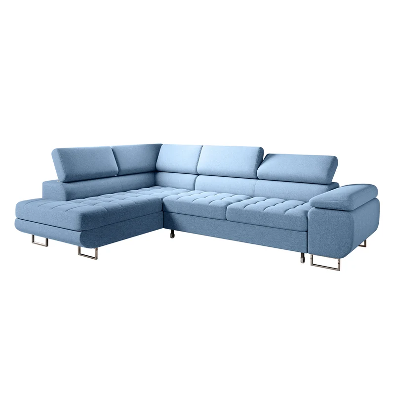 Canapé d'angle convertible gauche 4 places Eden Bleu