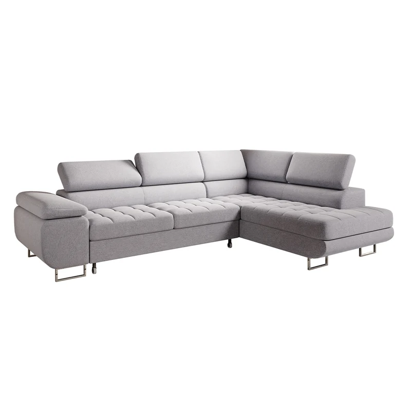 Canapé d'angle convertible droite 4 places Eden Gris