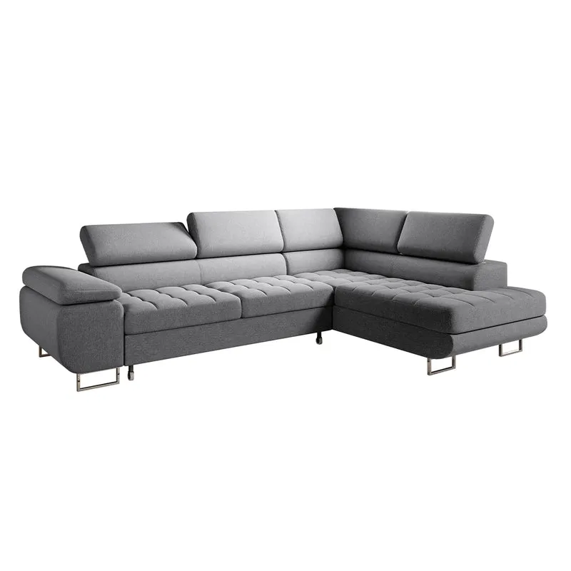Canapé d'angle convertible droite 4 places Eden Gris anthracite
