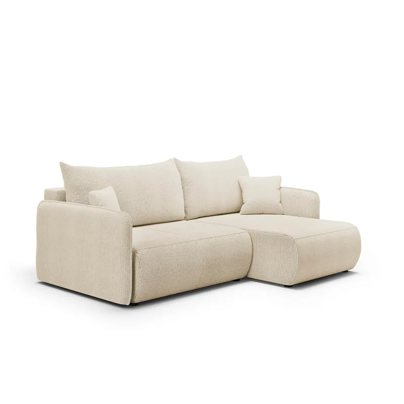 Canapé d'angle réversible et convertible 3 places avec coffre Claudio Beige
