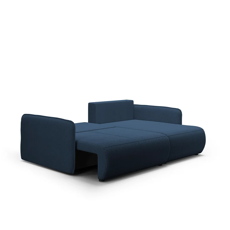 Canapé d'angle réversible et convertible 3 places avec coffre Claudio Bleu foncé