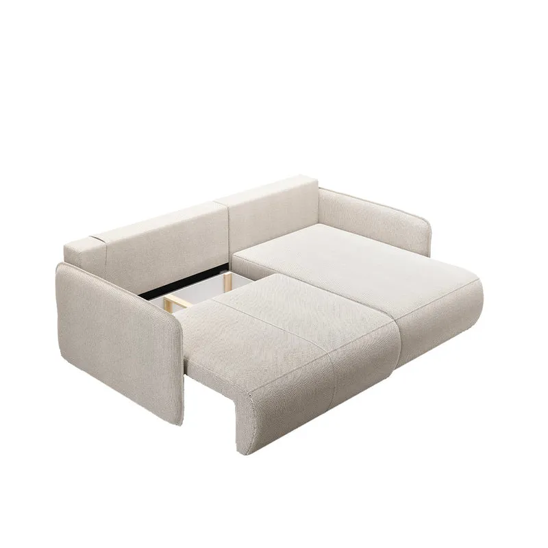 Canapé d'angle réversible et convertible 3 places avec coffre Claudio Gris clair