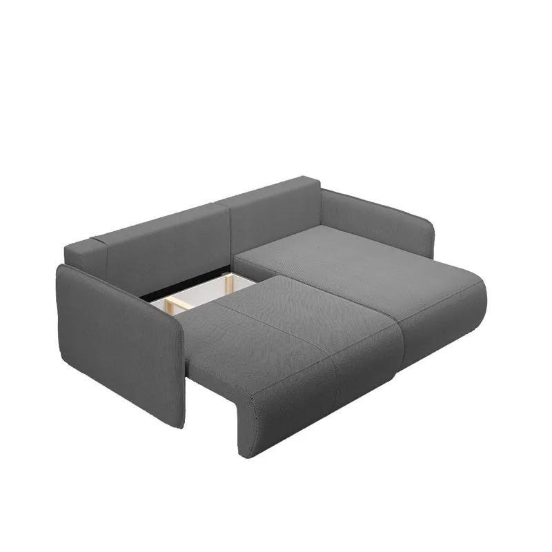 Canapé d'angle réversible et convertible 3 places avec coffre Claudio Gris foncé