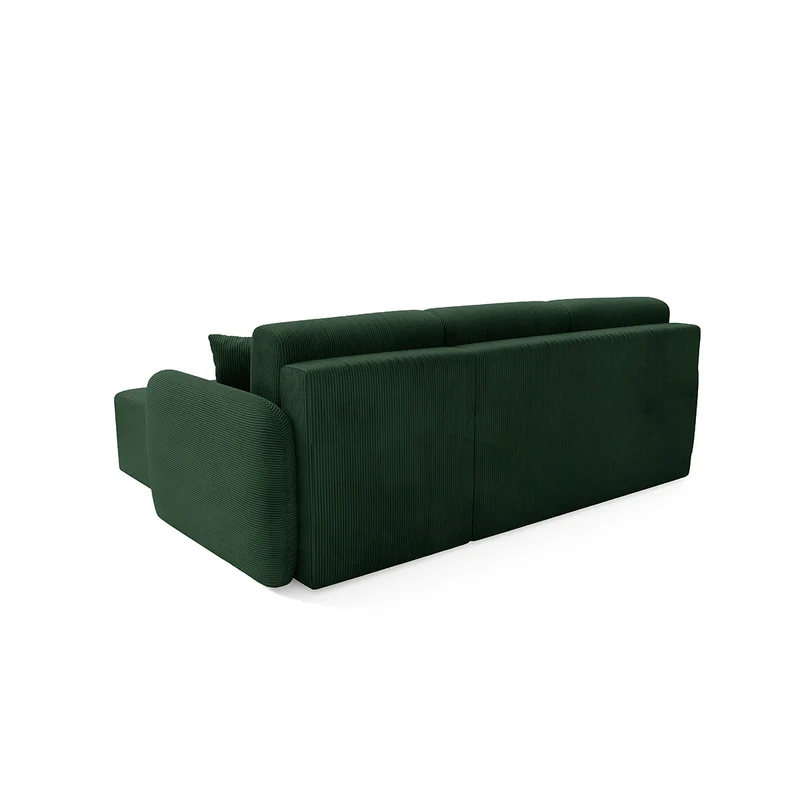 Canapé d'angle réversible et convertible 3 places avec coffre Dora Vert Sapin