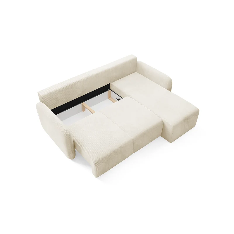 Canapé d'angle réversible et convertible 3 places avec coffre Dora Beige