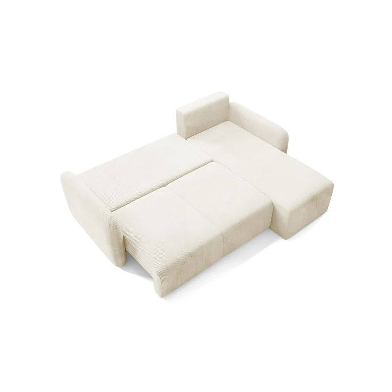Canapé d'angle réversible et convertible 3 places avec coffre Dora Beige