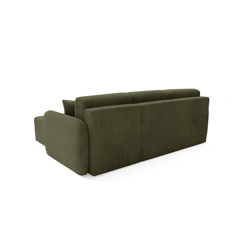 Canapé d'angle réversible et convertible 3 places avec coffre Dora Vert