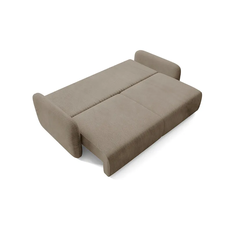 Canapé convertible 3 places avec coffre Dora Taupe