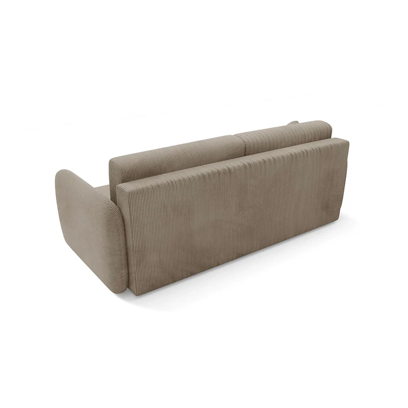 Canapé convertible 3 places avec coffre Dora Taupe