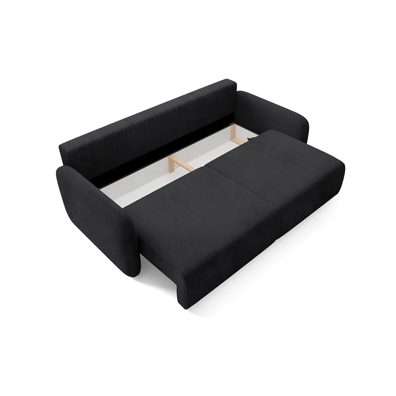 Canapé convertible 3 places avec coffre Dora Noir