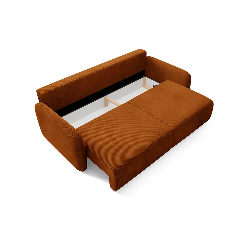 Canapé convertible 3 places avec coffre Dora Terracotta