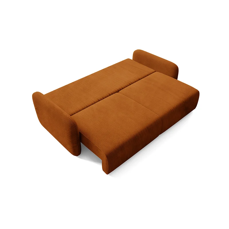 Canapé convertible 3 places avec coffre Dora Terracotta