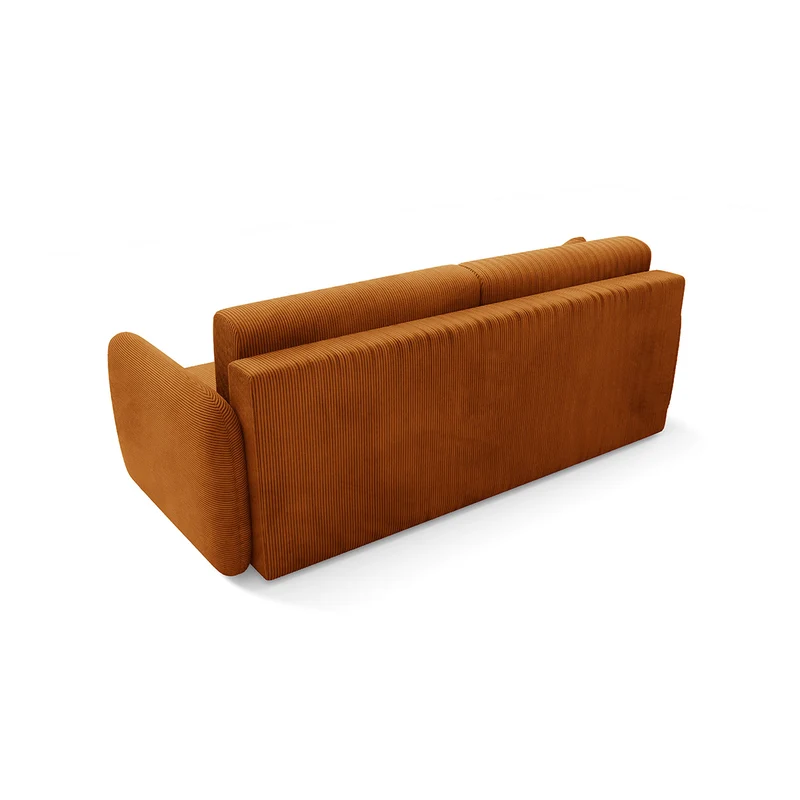 Canapé convertible 3 places avec coffre Dora Terracotta