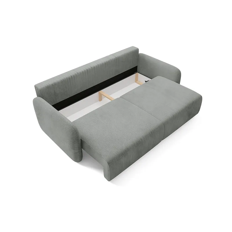 Canapé convertible 3 places avec coffre Dora Gris clair
