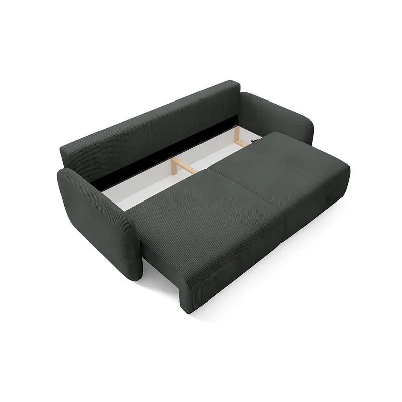 Canapé convertible 3 places avec coffre Dora Gris foncé