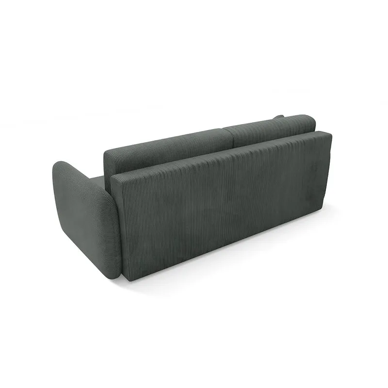 Canapé convertible 3 places avec coffre Dora Gris foncé