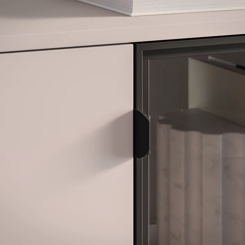 Buffet 2 portes LED inclus Paige Cachemire et Noir