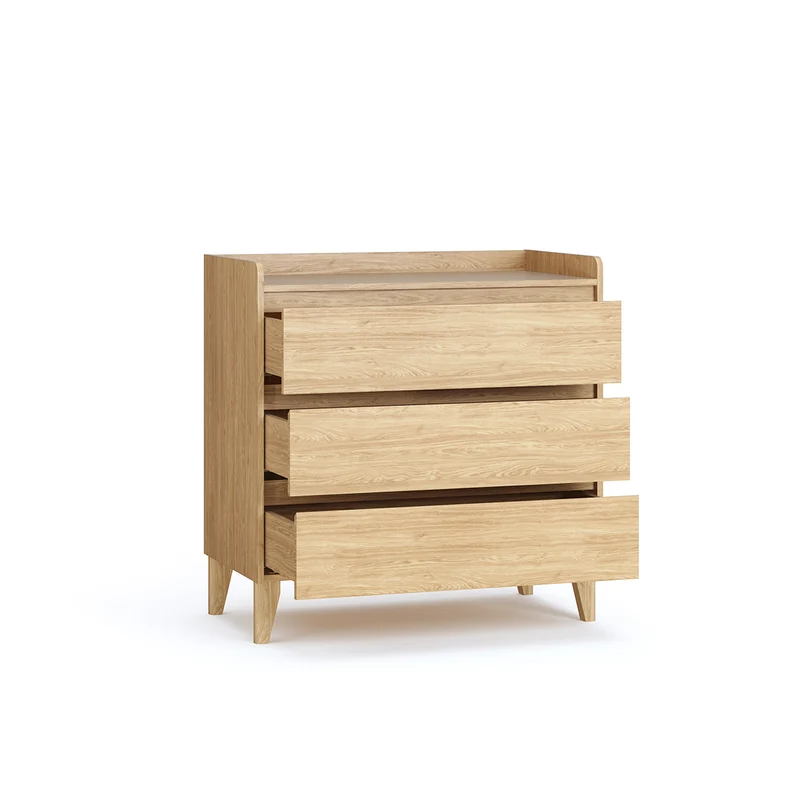 Commode 3 tiroirs et armoire 2 portes Vox Muve Bois