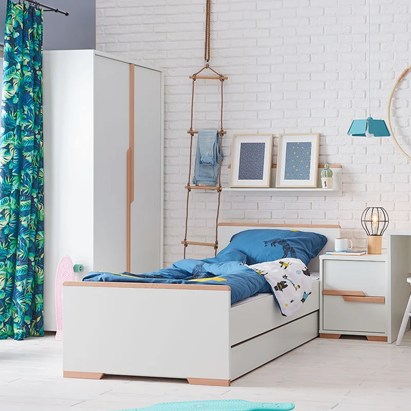 Lit junior Pinio Snap Blanc et bois