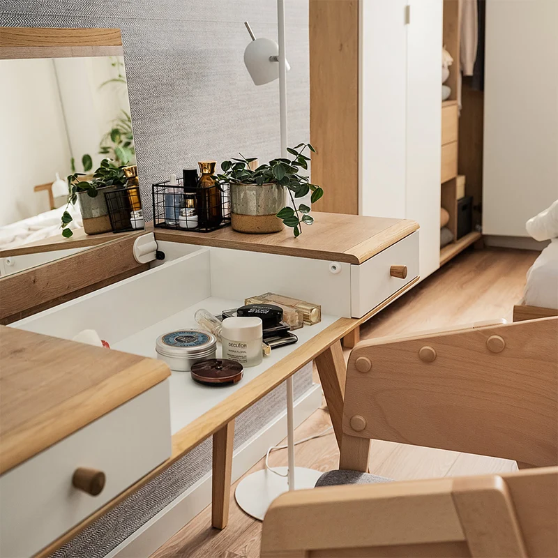 Coiffeuse bureau avec miroir Vox Nature Blanc