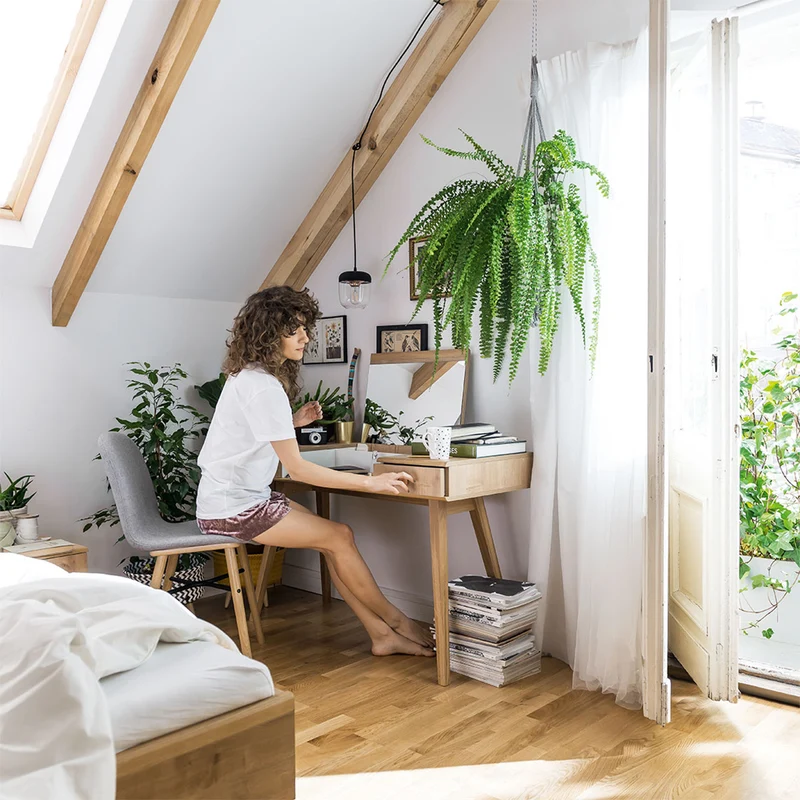 Coiffeuse bureau avec miroir Vox Nature Bois