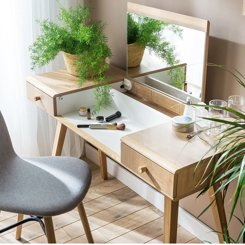 Coiffeuse bureau avec miroir Vox Nature Bois