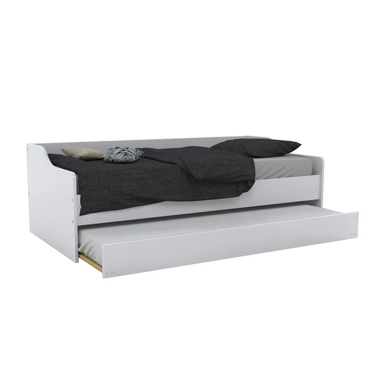 Lit gigogne - 2 sommiers - 1 tiroir-lit 90x200 Weber Industries Sweet - Blanc
